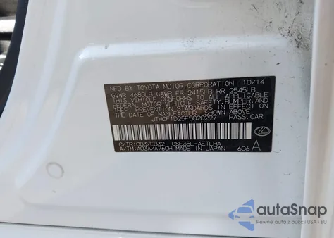 2015 Lexus Is 250 Crafted Line из США, поврежденный, VIN JTHCF1D25F5020297